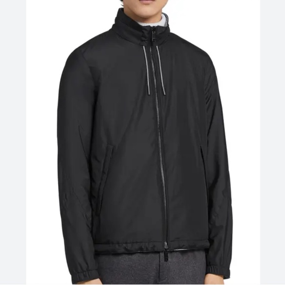 Ermenegildo Zegna Z Sport Windbreaker jacket Microlite Foiled Hoodie Black XXL - Picture 2 of 11